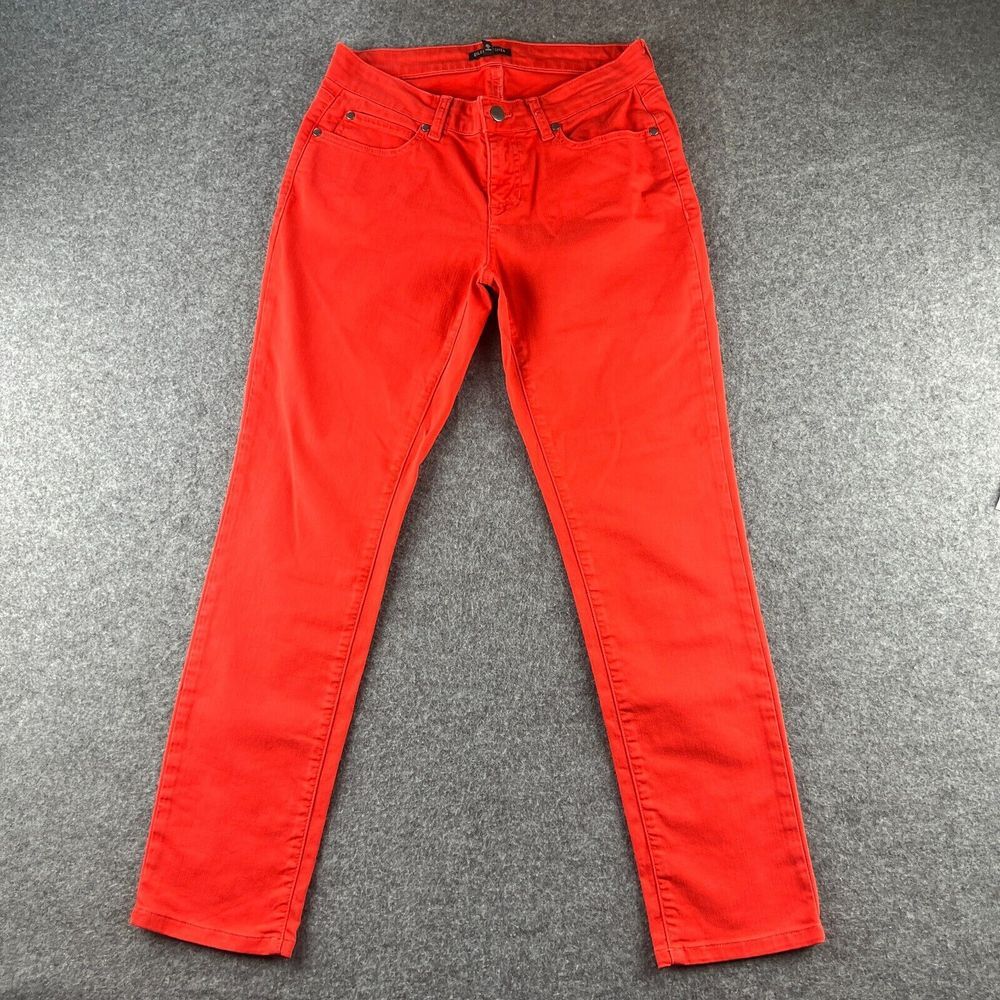Eileen Fisher Slim Leg‎ Pants Size 4P Stretch Organic Cotton Lava Red
